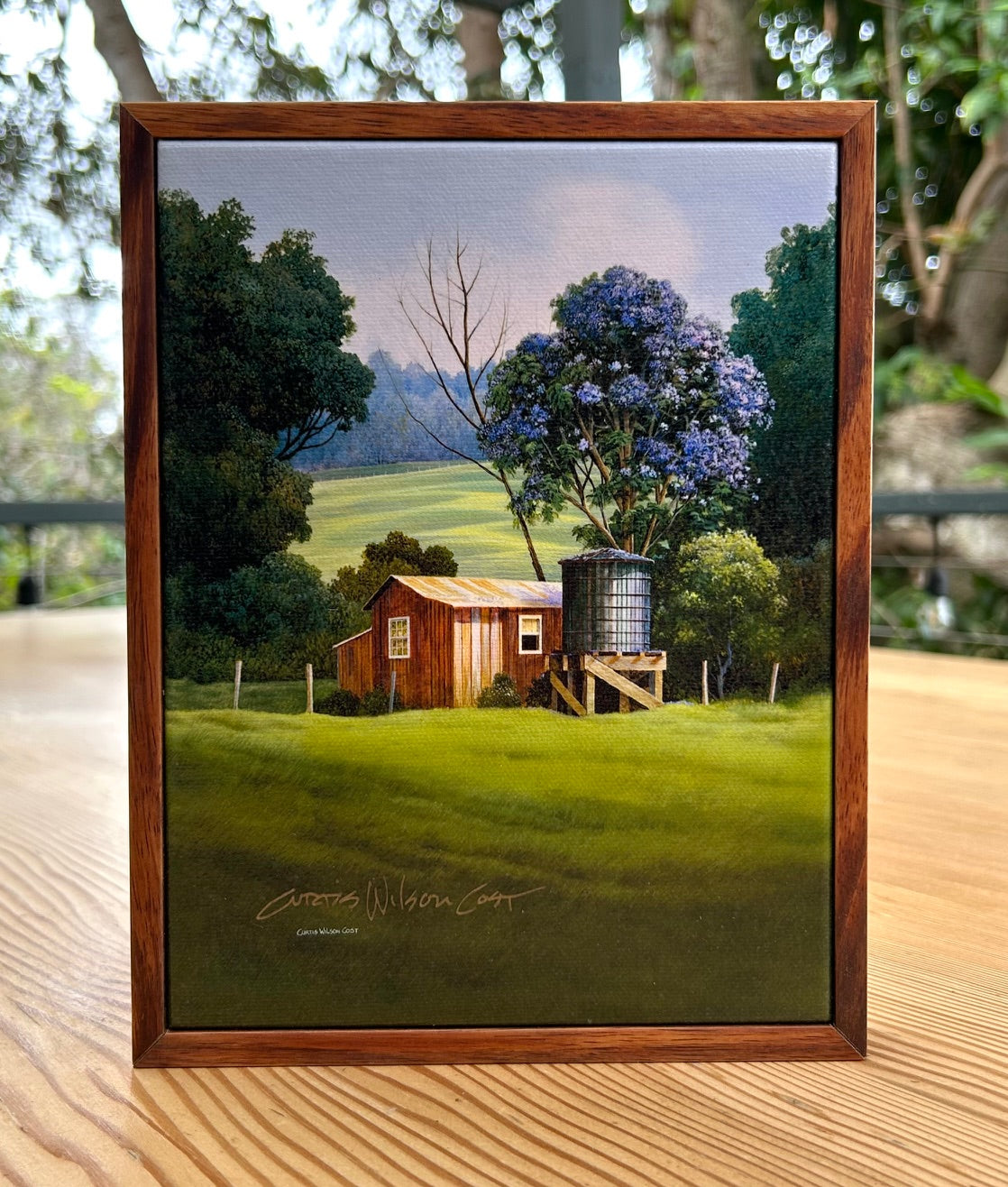 Lavender Rain in Full Bloom, 1 Piece Hawaiian Koa Frame, Ready to Ship