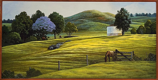 Lunch in Ulupalakua, 1 pc. koa framed, Ready to Ship