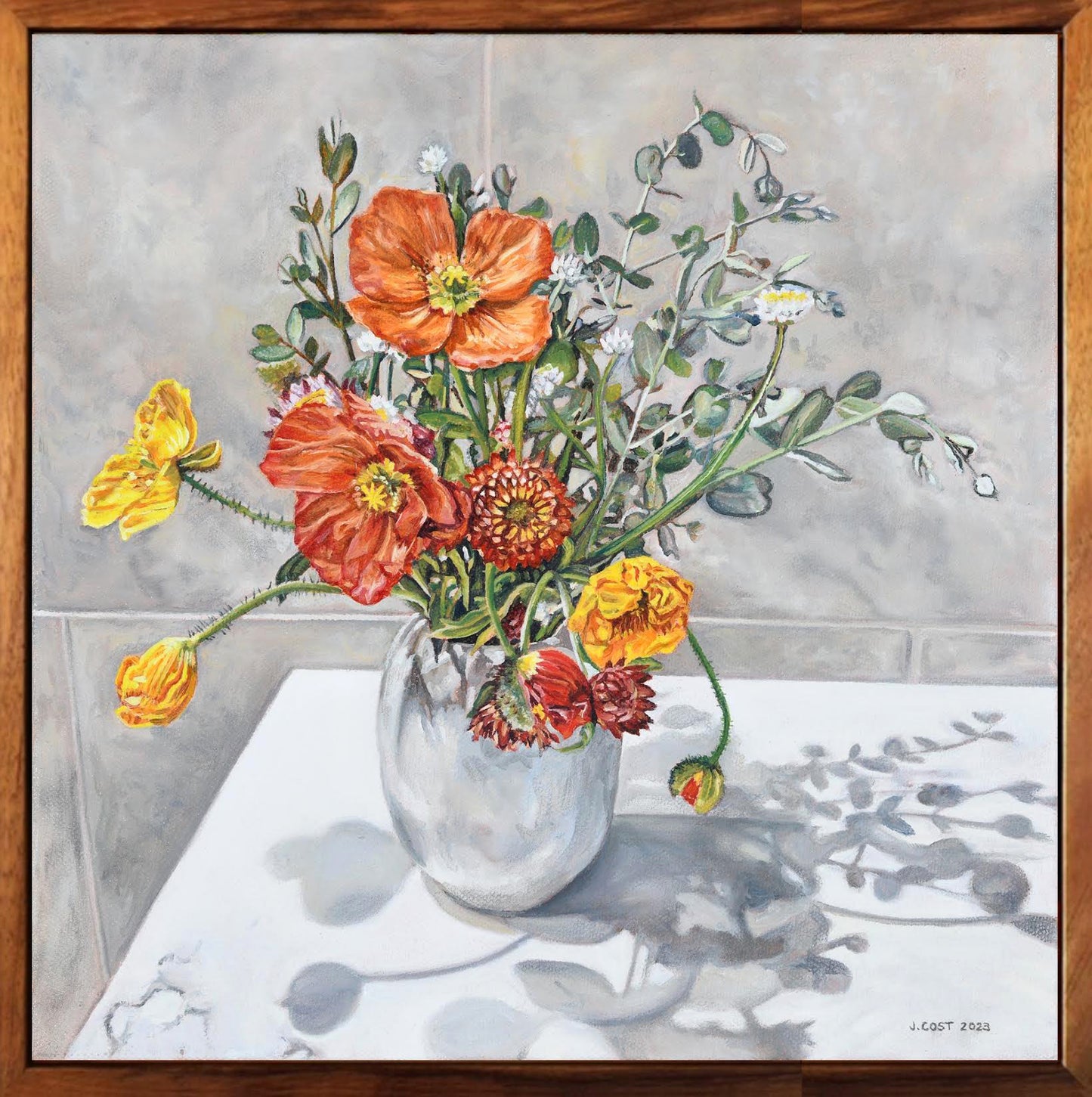 Waiakoa Wildflowers, Limited edition, in a 1 pc. koa frame by Julia Allisson Cost