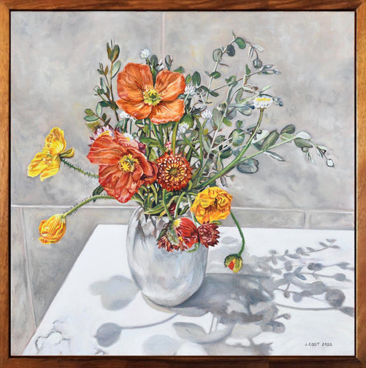 Waiakoa Wildflowers, Limited edition,  in a 1 pc. koa frame by Julia Allisson Cost