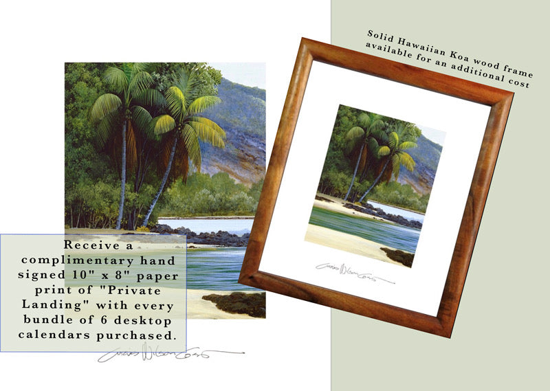 2027 Desktop Calendar Featuring Curtis Wilson Cost Maui Artwork