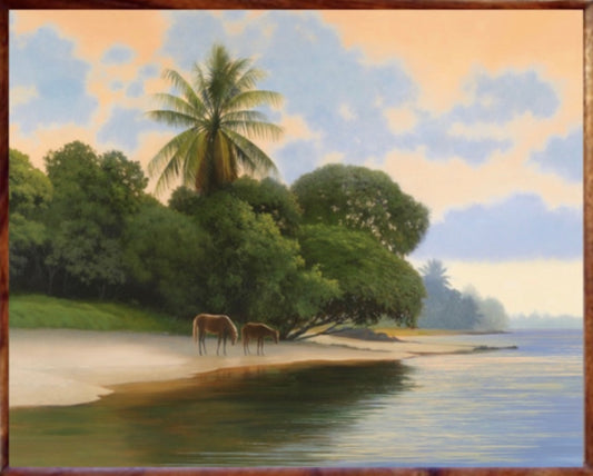 Island Ponies, Limited edition, framed in a 1 pc. koa frame, various sizes