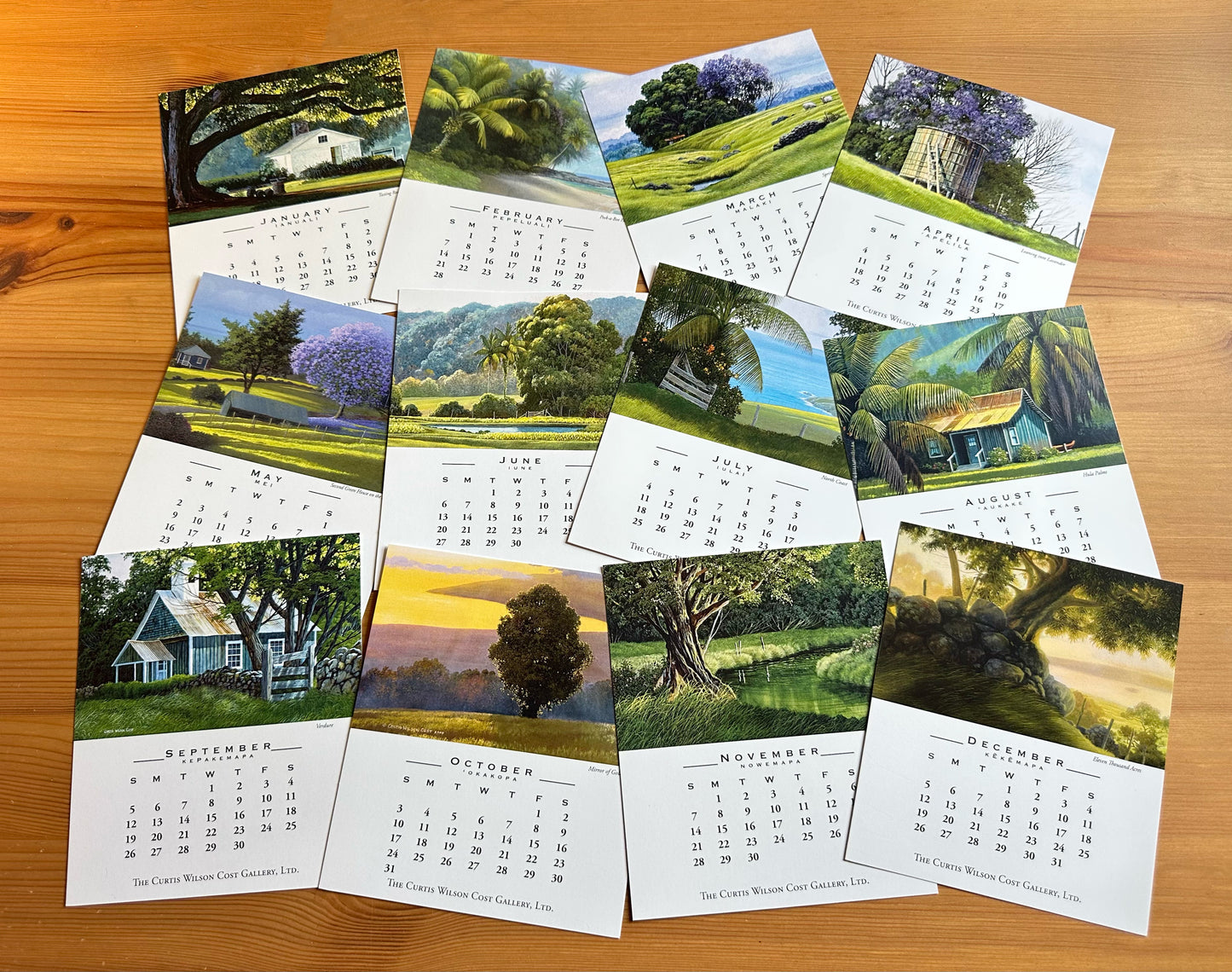 2027 Desktop Calendar Featuring Curtis Wilson Cost Maui Artwork
