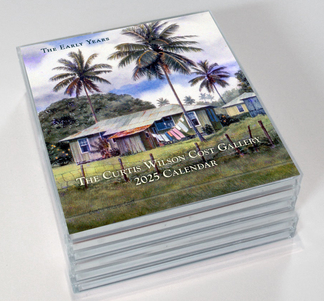 2025 Desktop Calendar Featuring Curtis Wilson Cost Maui Artwork