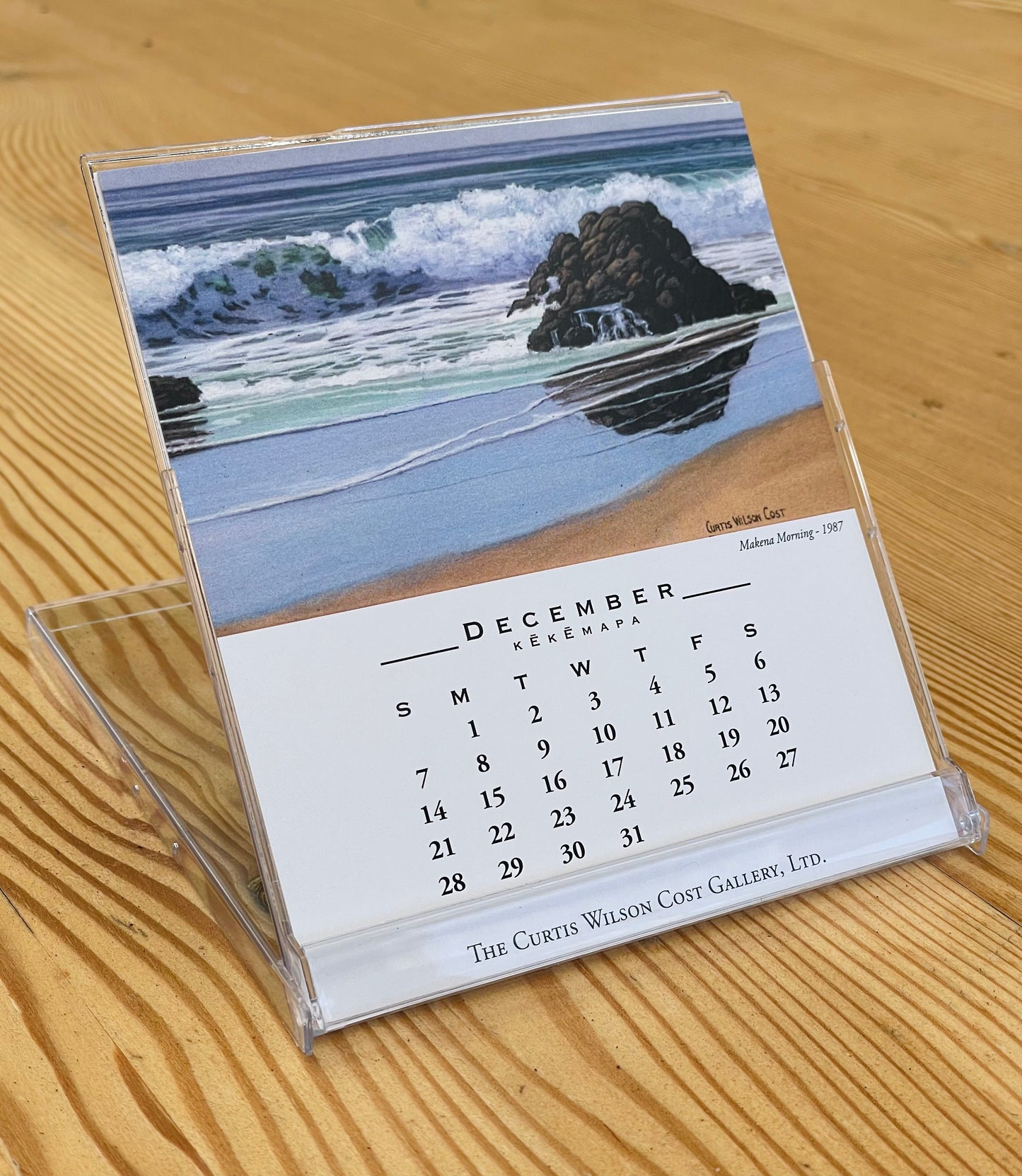 2025 Desktop Calendar Featuring Curtis Wilson Cost Maui Artwork