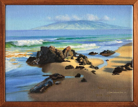 Beach Velvet, Limited Edition. 1 Piece koa Framed, Canvas Giclée, Ready to Ship