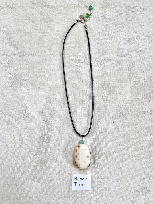 Beach Time | Handmade on Maui Cowry Shell Cord Necklace