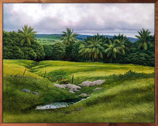 Bird Bath, 1 pc. koa framed , Hand signed Giclée, Various Sizes