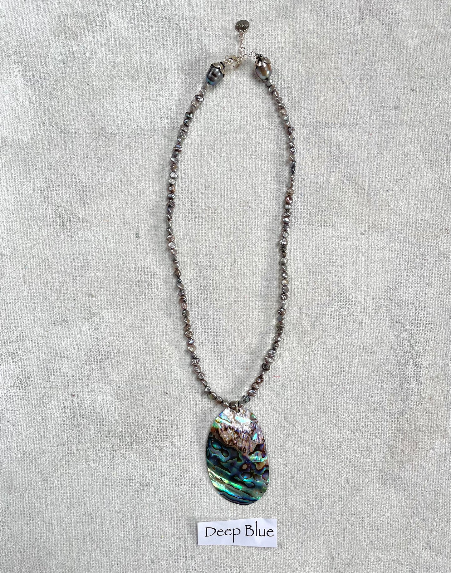 Deep Blue | Hamdmade on Maui Black Pearl and Shell Necklace