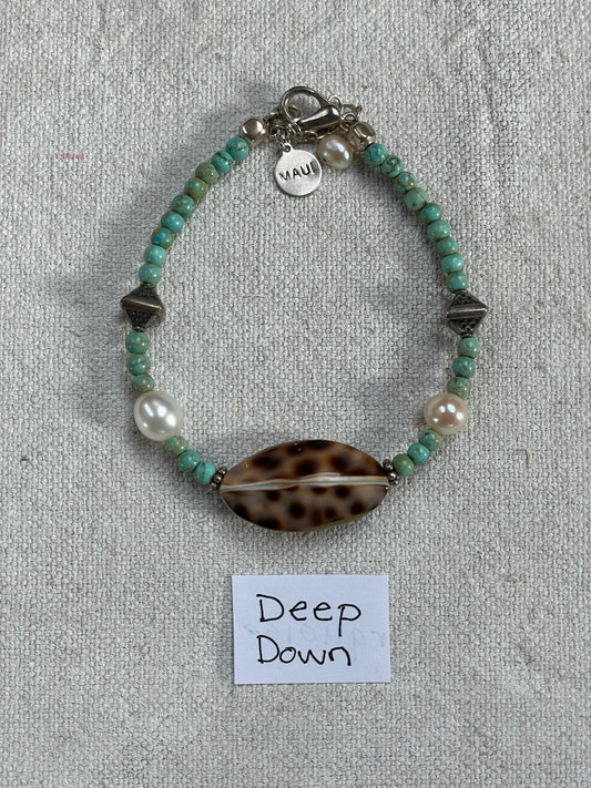 Deep Down | Handmade Turquoise, Shell and Pearl Moana Bracelet