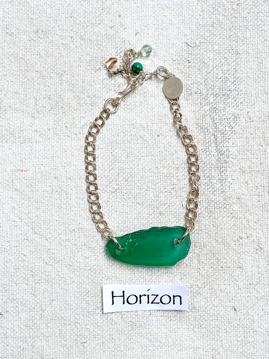 Horizon | Handmade Sea Glass Silver Charm Bracelet