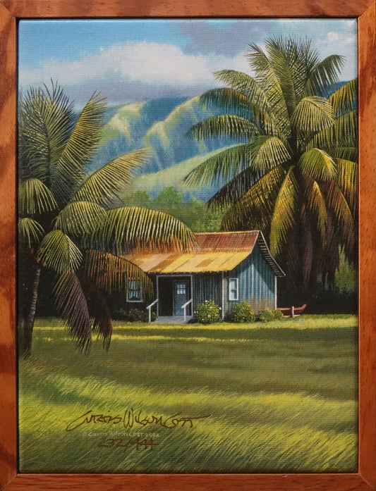 Hula Palms, Limited Edition,  1 Piece Solid Koa Wood Frame, Ready to Ship