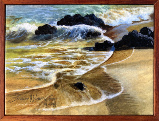 Keawakapu Gold , Limited edition, 1 piece koa framed, Ready to ship