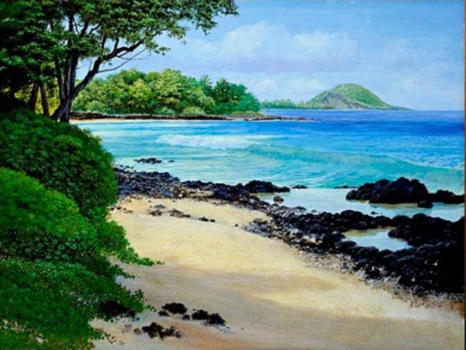 Kiawes at Keawekpau, Limited edition, Canvas Giclée,  Unstretched Canvas