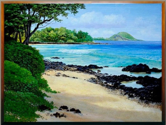Kiawes at Keawekpau, Limited edition, Canvas Giclée,  1 pc koa framed, Various sizes )