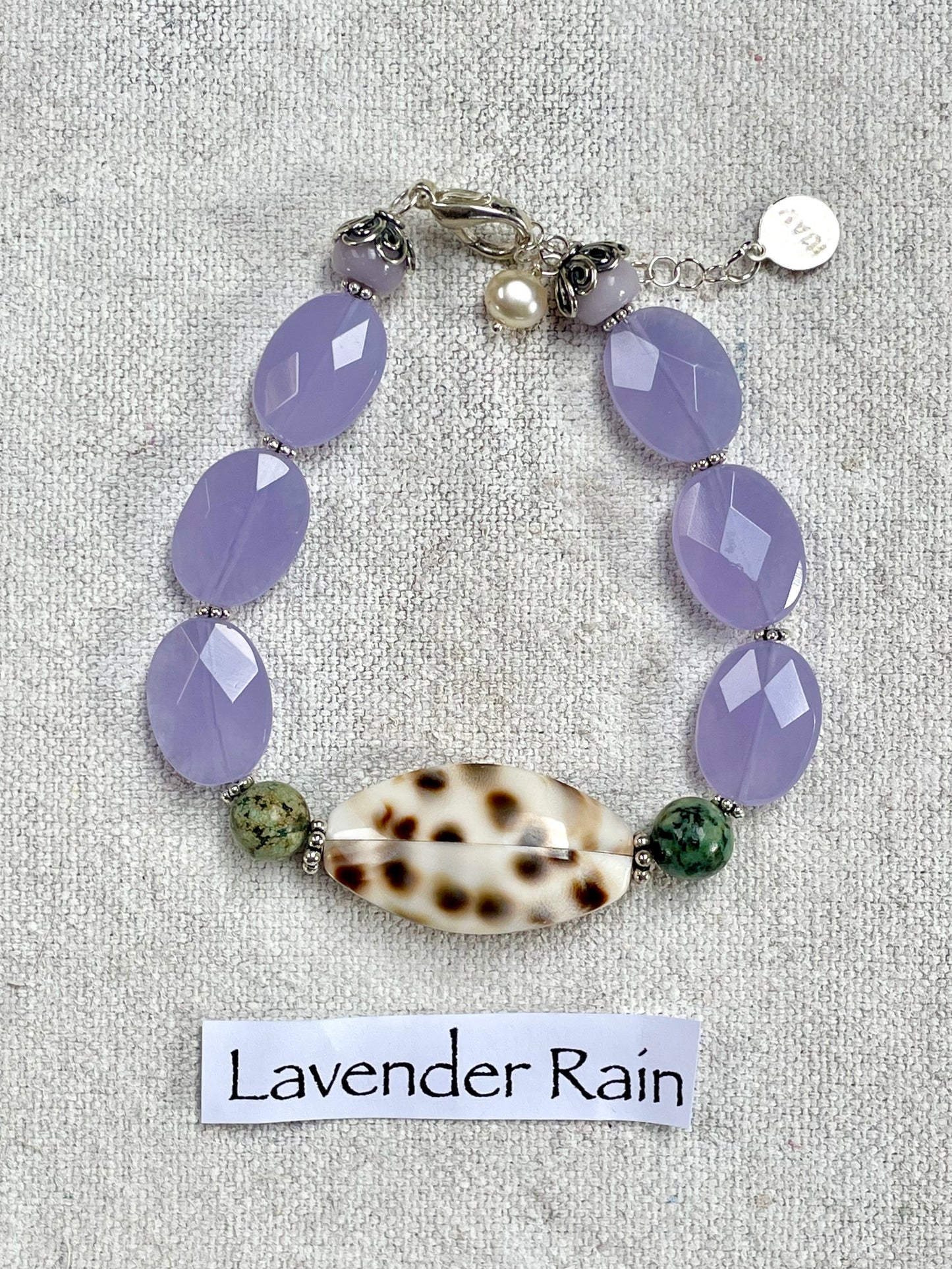 Lavender Rain | Handmade Purple Semi-Precious Stone, Shell & Silve Maui Bracelet