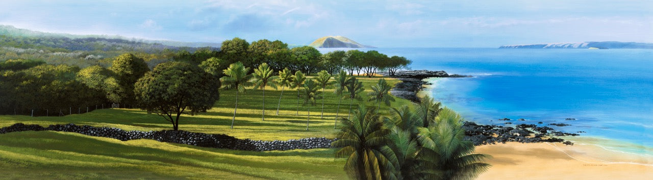 Old Makena Panorama, Limited edition, Unstretched Canvas