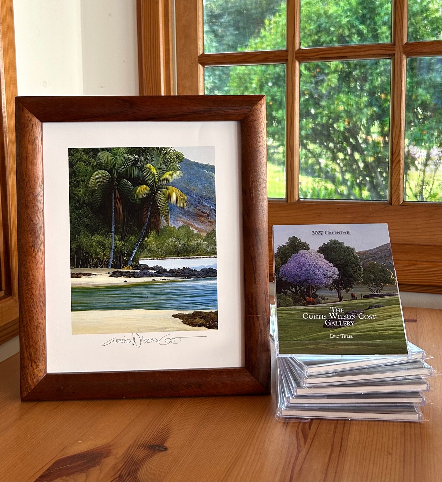 2027 Desktop Calendar Featuring Curtis Wilson Cost Maui Artwork