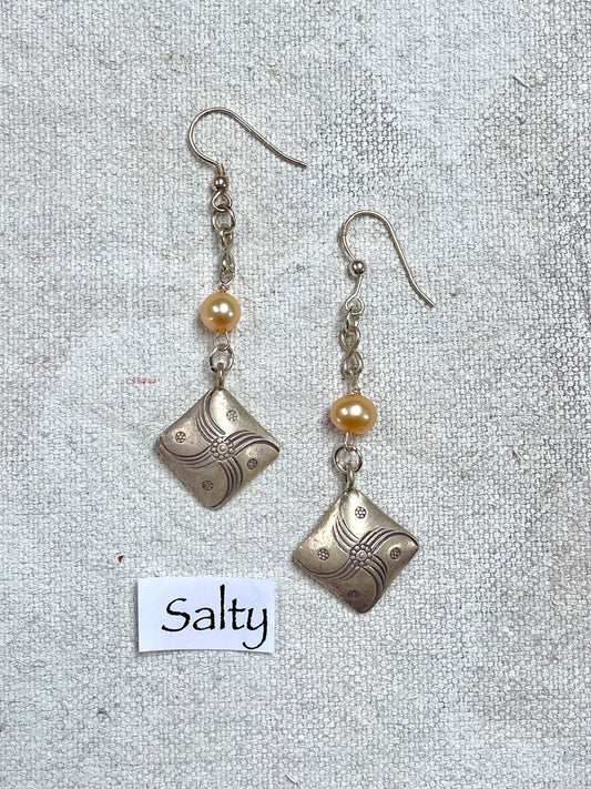 Salty | Handmade Silver and Pearl Drop Earrings