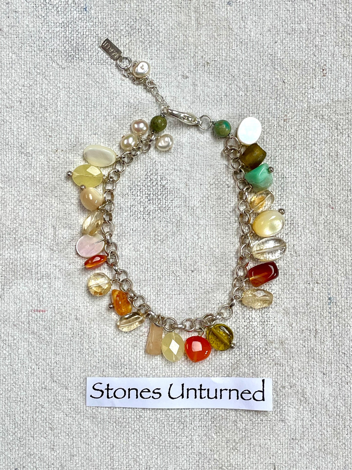 Stones Unturned | Handmade Sunny Hues Silver Charm Bracelet