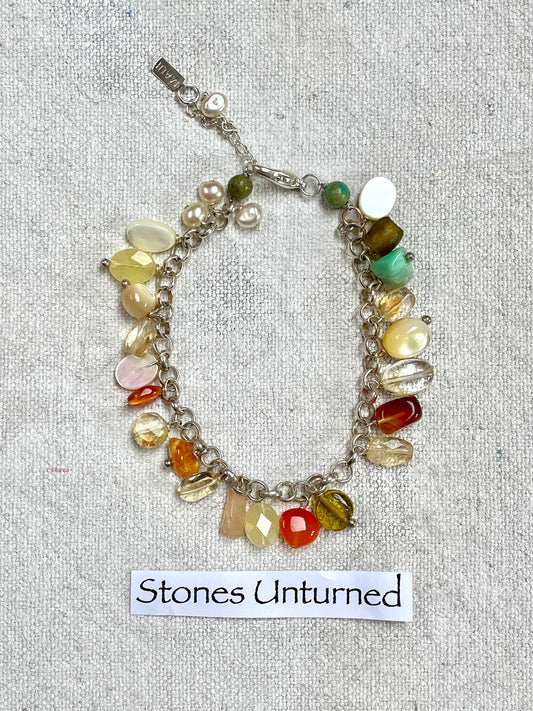 Stones Unturned | Handmade Sunny Hues Silver Charm Bracelet