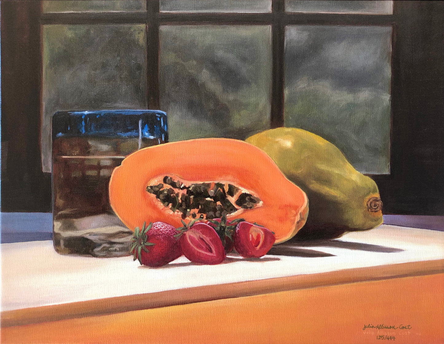 Strawberry Papaya, Limited edition, unstretched giclée. Various Sizes, Julia Allisson Cost