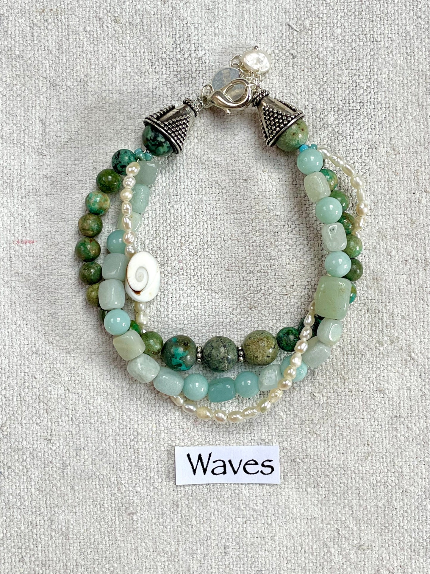 Waves | Handmade Colorful Multi-Strand Bead, Pearl & Shell Maui Bracelet