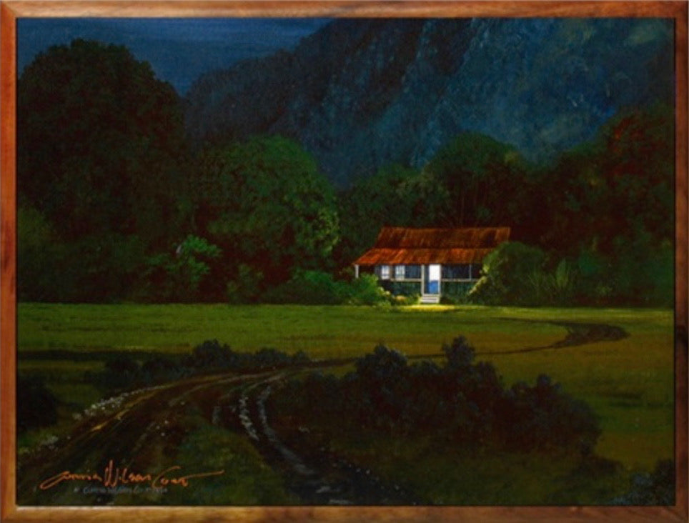 Gathering Darkness, hand signed giclée, 1 pc. koa framed, various sizes