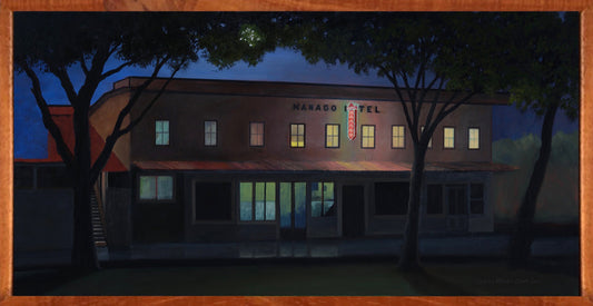 Manago Hotel, Limited Edition, Canvas Giclée, 1 Piece Koa Frame, Various Sizes