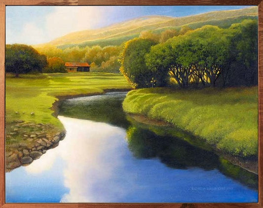 Moloka'i Calm, Limited edition, Canvas giclée, 1 pc. koa framed various sizes