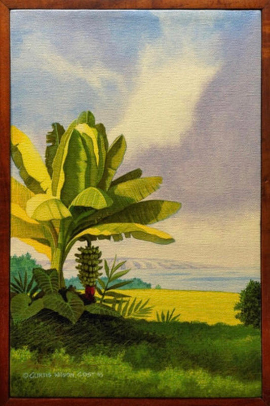 Banana Sunday, 1 pc. solid Hawaiian koa frame, 12" x 8"