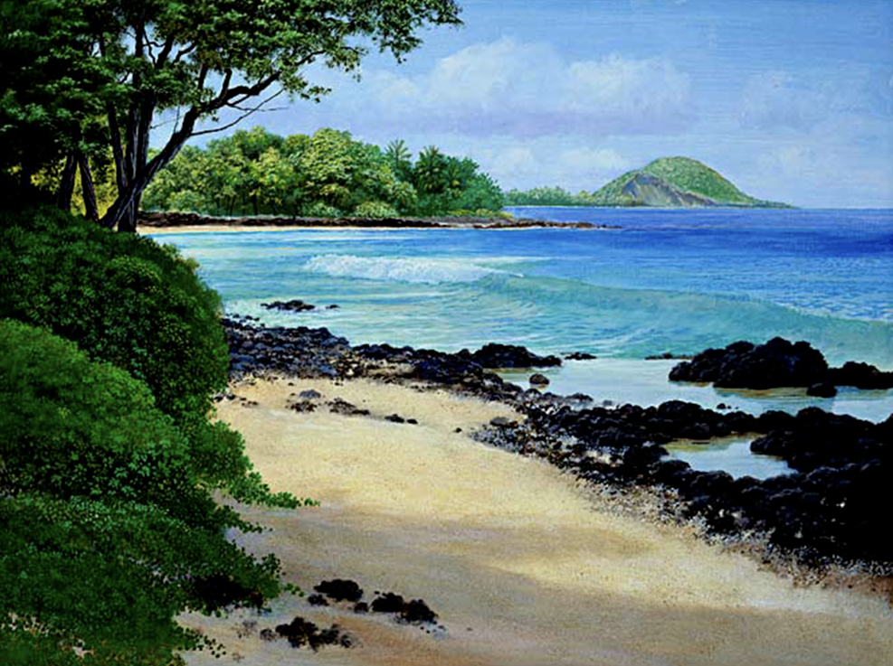 Kiawes at Keawakapu, Limited edition, Unstretched Canvas