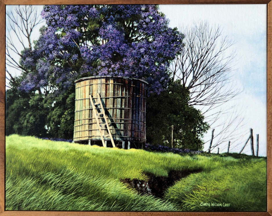 Leaning into Lavender, Limited Edition Giclée, 1 Piece Koa Framed