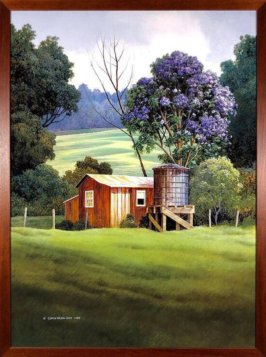 Lavender Rain in Full Bloom, Metal Print, 42" x 31 1/2", 1 Piece Frame