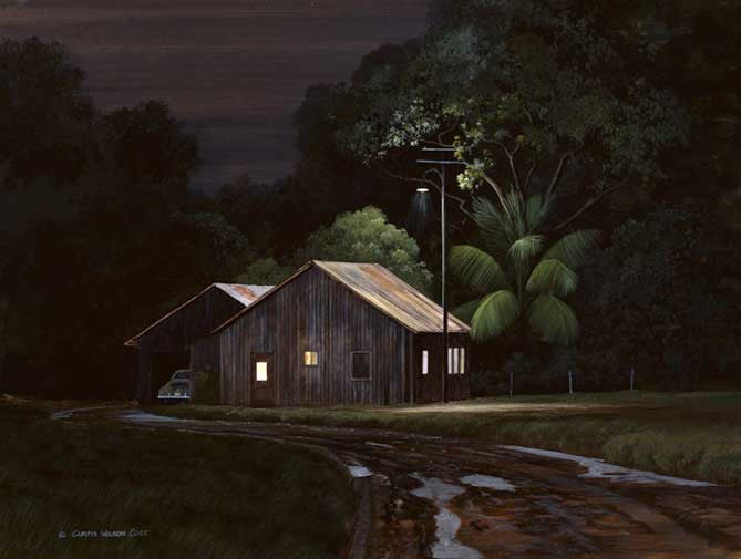 Plantation Night Light Unstretched Canvas, Various Sizes