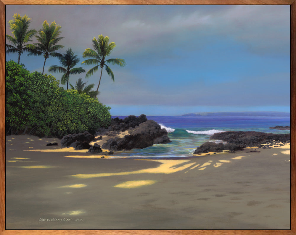 Secret Beach (Detail), framed in a 1 piece koa wood frame, limited edition, Various sizes